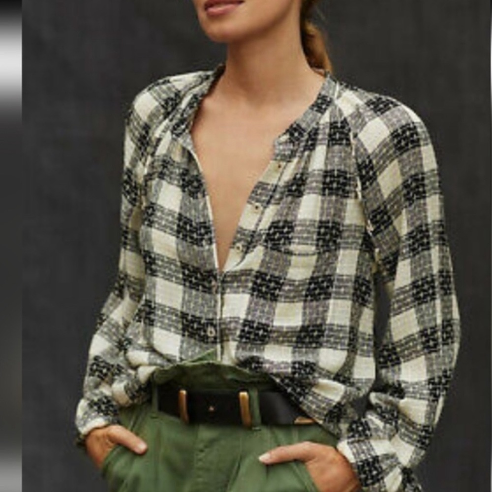 Anthropologie Breezy Plaid Shirt , Button down, by Pilcro
